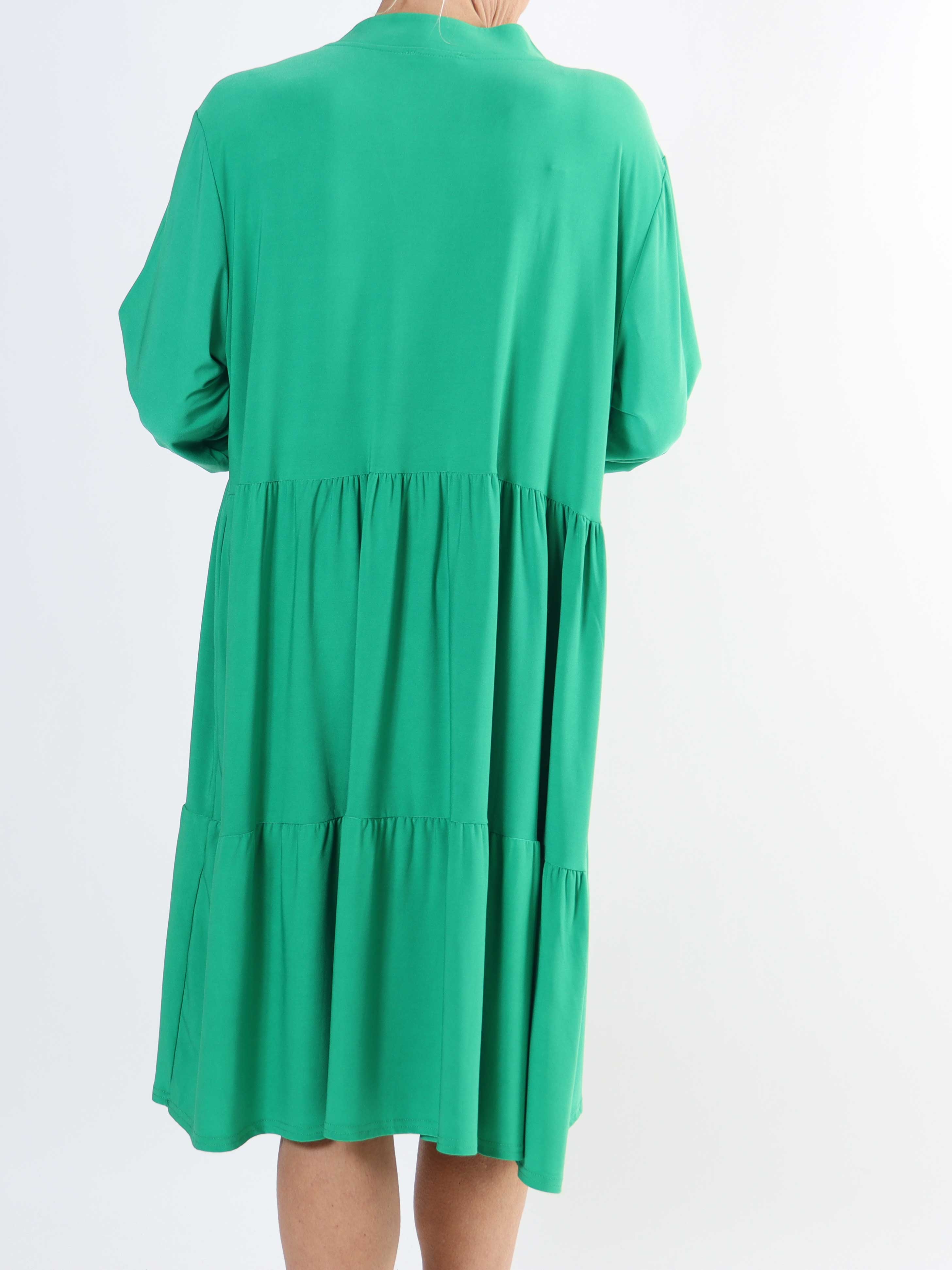 Milano Plain Midi - Enfärgad plus size klänning med lager på lager look